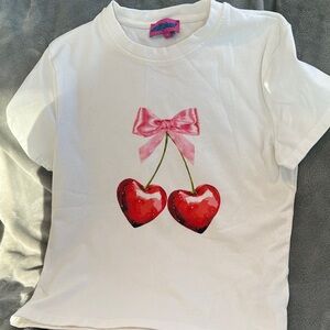 Edikted White Cherry Heart T-Shirt